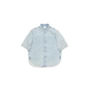 Blauwe Jeansblouse met knopen Acne Studios , Blue , Dames