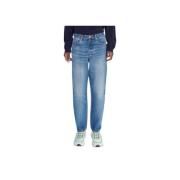 Indigo High Waist Straight Leg Jeans A.p.c. , Blue , Heren