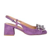 Rhinestone Hakken Schoenen Vierkante Neus Alma EN Pena , Purple , Dame...