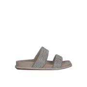 Strass Straps Platte Sandaal Alma EN Pena , Gray , Dames