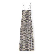 Multicolor Satijnen Geometrische Print Slip Jurk Ganni , Multicolor , ...