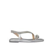 Platte sandaal met slangenband Alma EN Pena , Gray , Dames
