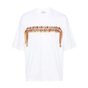 Witte Oversized Curb T-shirt Herringbone Lanvin , White , Heren