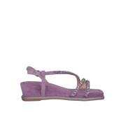 Rhinestone Sleehak Sandalen Alma EN Pena , Purple , Dames