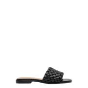 Gevlochten leren muilen Flattered , Black , Dames