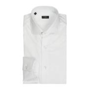 Witte Stretch Katoenen Cult Shirt Barba Napoli , White , Heren