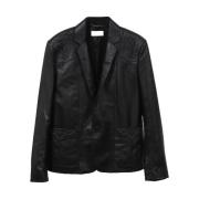 Pre-owned Leather outerwear Yves Saint Laurent Vintage , Black , Heren