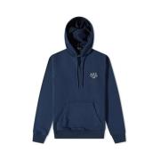 Blauwe Katoenen Hoodie met Kangoeroezak A.p.c. , Blue , Heren