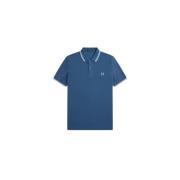 2 Kleur Katoenen Polo Shirt Fred Perry , Blue , Heren