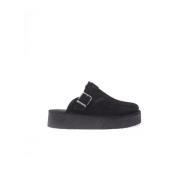 Zwarte Suède Sleehak Muiltjes Clarks , Black , Dames