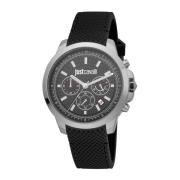 Sporty Multi-Function Quartz Watch Just Cavalli , Black , Heren