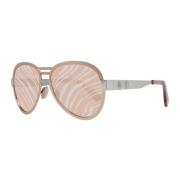 Rose Gold Aviator Zonnebril met Patroonlenzen Roberto Cavalli , Pink ,...