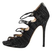 Pre-owned Fabric sandals Jimmy Choo Pre-owned , Black , Dames