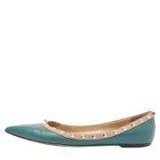 Pre-owned Leather flats Valentino Vintage , Green , Dames