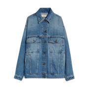 Retro Oversized Denim Jacket Max Mara Weekend , Blue , Dames