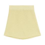 Cotton-Knit Mini Skirt Rodebjer , Yellow , Dames