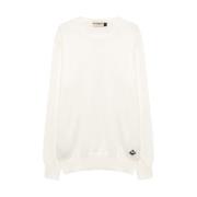 Katoenen Crew Neck Sweater Roy Roger's , White , Heren