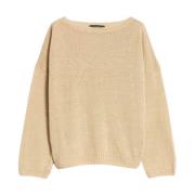 Lichte Linnen Gebreide Trui Max Mara Weekend , Beige , Dames