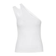 Asymmetrische Katoenen Top Remain Birger Christensen , White , Dames