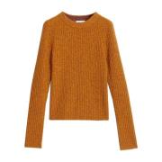 Scherpe Oranje Merino Wollen Trui Rodebjer , Yellow , Dames