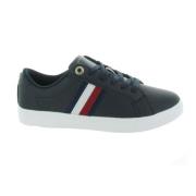 Strepen Leren Sneaker Tommy Hilfiger , Blue , Dames