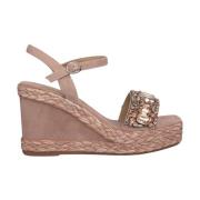 Wedge Sandaal met Strassband Alma EN Pena , Pink , Dames