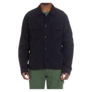 Blauwe Nylon Overshirt met Geborduurd Logo C.p. Company , Blue , Heren