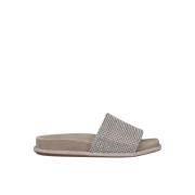 Strass Strap Platte Sandaal Alma EN Pena , Gray , Dames