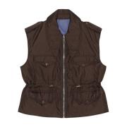 Gewatteerd Omkeerbaar Ripstop Vest Ganni , Brown , Dames