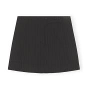 Elegant Pinstripe Mini Skirt Ganni , Black , Dames