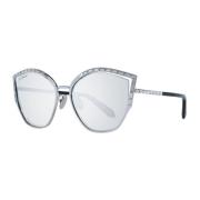 Cat Eye Zonnebril met Spiegelglazen Swarovski , Gray , Dames