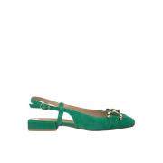 Kristallen gesp platte schoen Alma EN Pena , Green , Dames