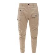 Beige Cargo Katoenen Broek Aw23 Dsquared2 , Beige , Heren