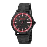 Zwarte Roestvrijstalen Analoge Horloge Just Cavalli , Black , Heren
