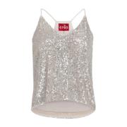 Paillet Racerback Top Cras , Gray , Dames