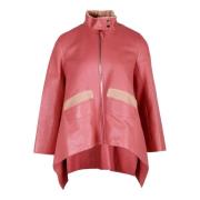 Pre-owned Leather outerwear Hermès Vintage , Pink , Dames