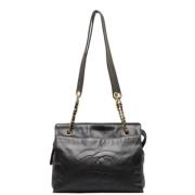 Pre-owned Leather totes Chanel Vintage , Black , Dames