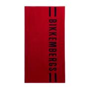 Katoenen Badhanddoek met Vet Logo Bikkembergs , Red , Unisex