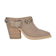 Studded Heeled Clogs Alma EN Pena , Brown , Dames