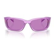 Moderne gebogen zonnebril met driehoekmotief Prada , Purple , Unisex