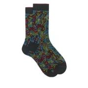 Bosgroene marmer-effect katoenen sokken Gallo , Multicolor , Dames