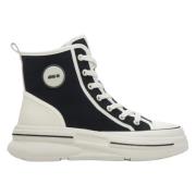 Dames Zwarte High-Top Sneakers gemaakt van Zacht Textiel ES 8 Er001146...