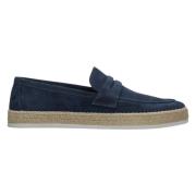 Heren Navy Blue Mocassins gemaakt van Echt Italiaans Velours Er0011500...