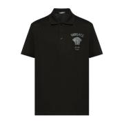 Polo met logo Versace , Black , Heren