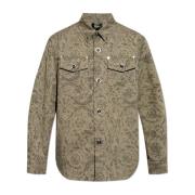 Shirt met Barocco-patroon Versace , Gray , Heren