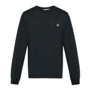 T-shirt met logo patch Stone Island , Blue , Heren