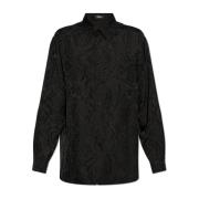 Shirt met 'barocco' motief Versace , Black , Heren