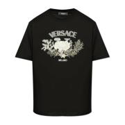 T-shirt met logo Versace , Black , Heren