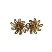 Pre-owned Metal earrings Chanel Vintage , Yellow , Dames