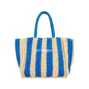 Strandtas met stro en tekst Sundek , Multicolor , Dames